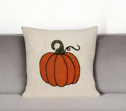 Pumpkin Silhouette Throw Pillow-0