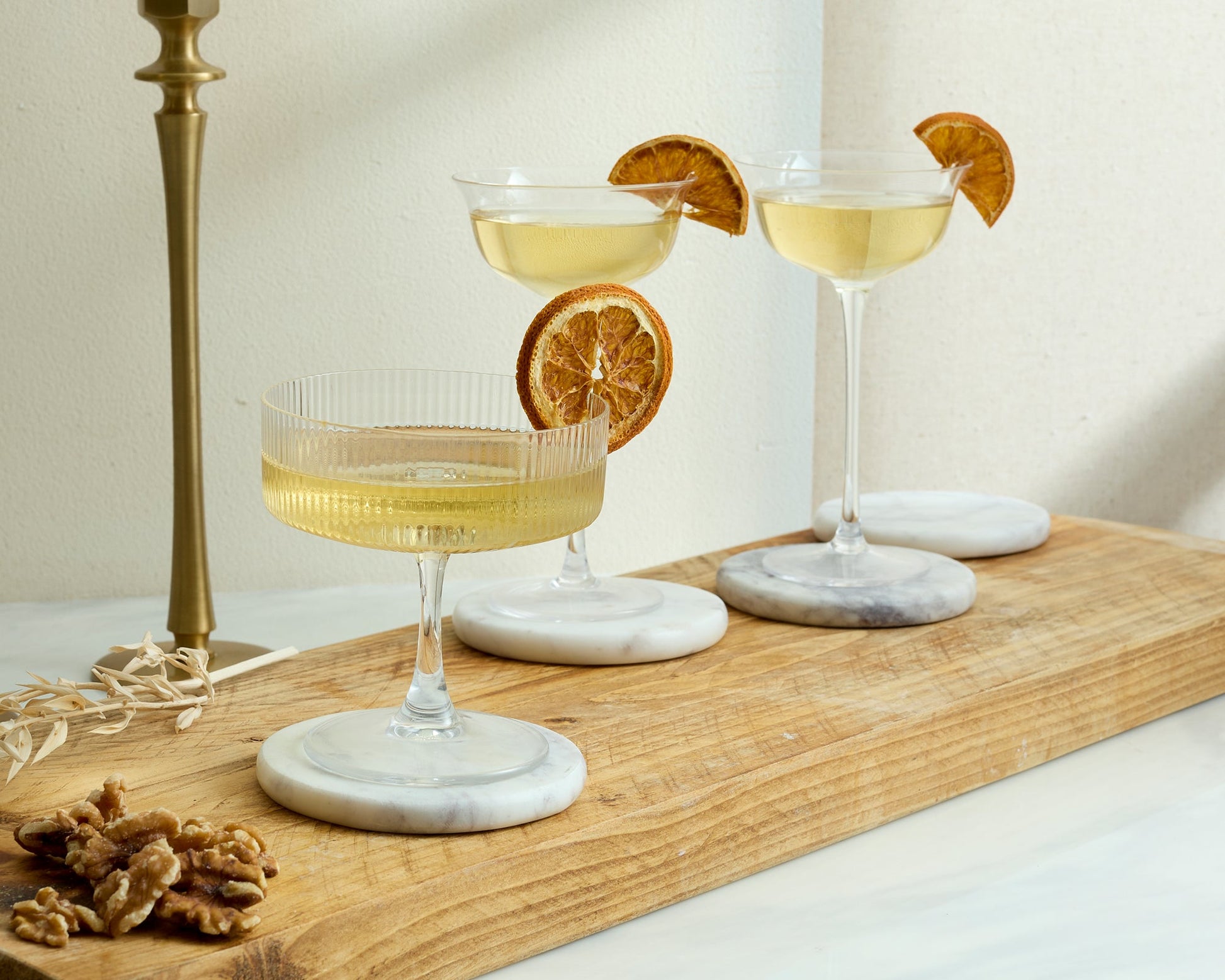 Emy Polished Round Marble Coasters Set-0