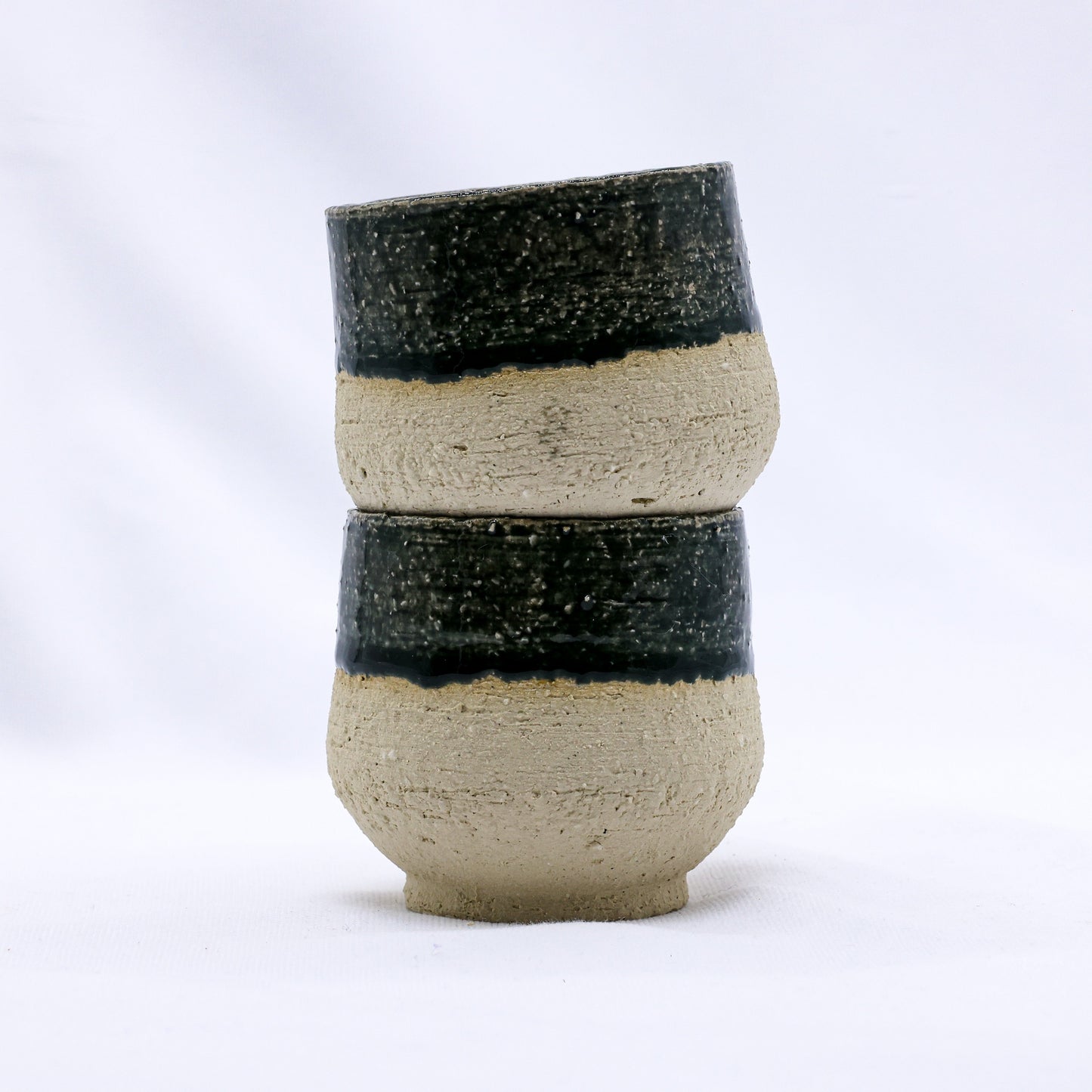 Bluvio Tazza Handmade Ceramic Milled Stoneware Cappucino Mug-3