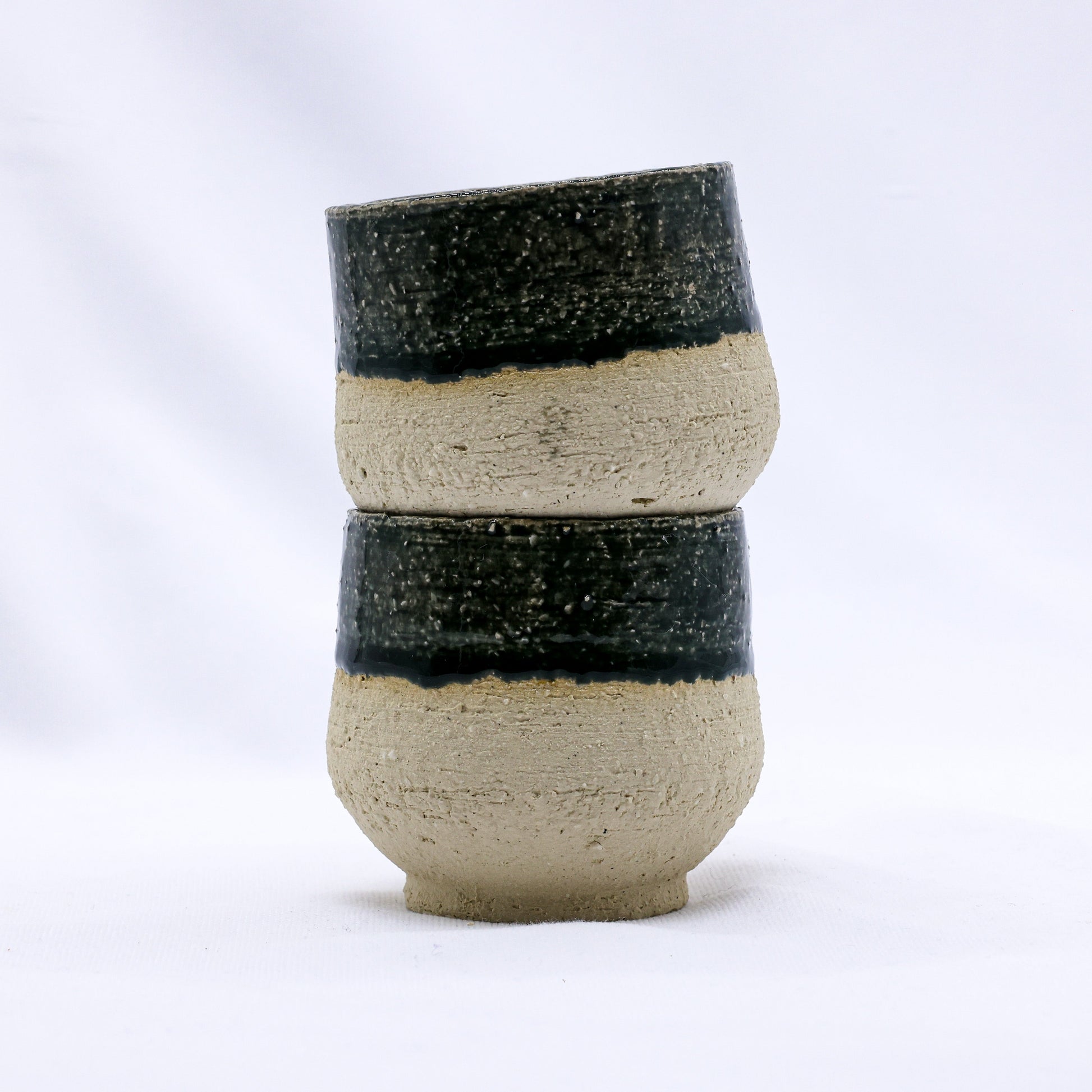 Bluvio Tazza Handmade Ceramic Milled Stoneware Cappucino Mug-3