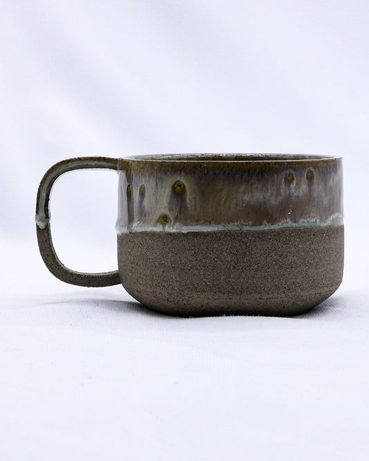 Brown Handmade Ceramic Smoked Grey Stoneware Big Ceramic Mug