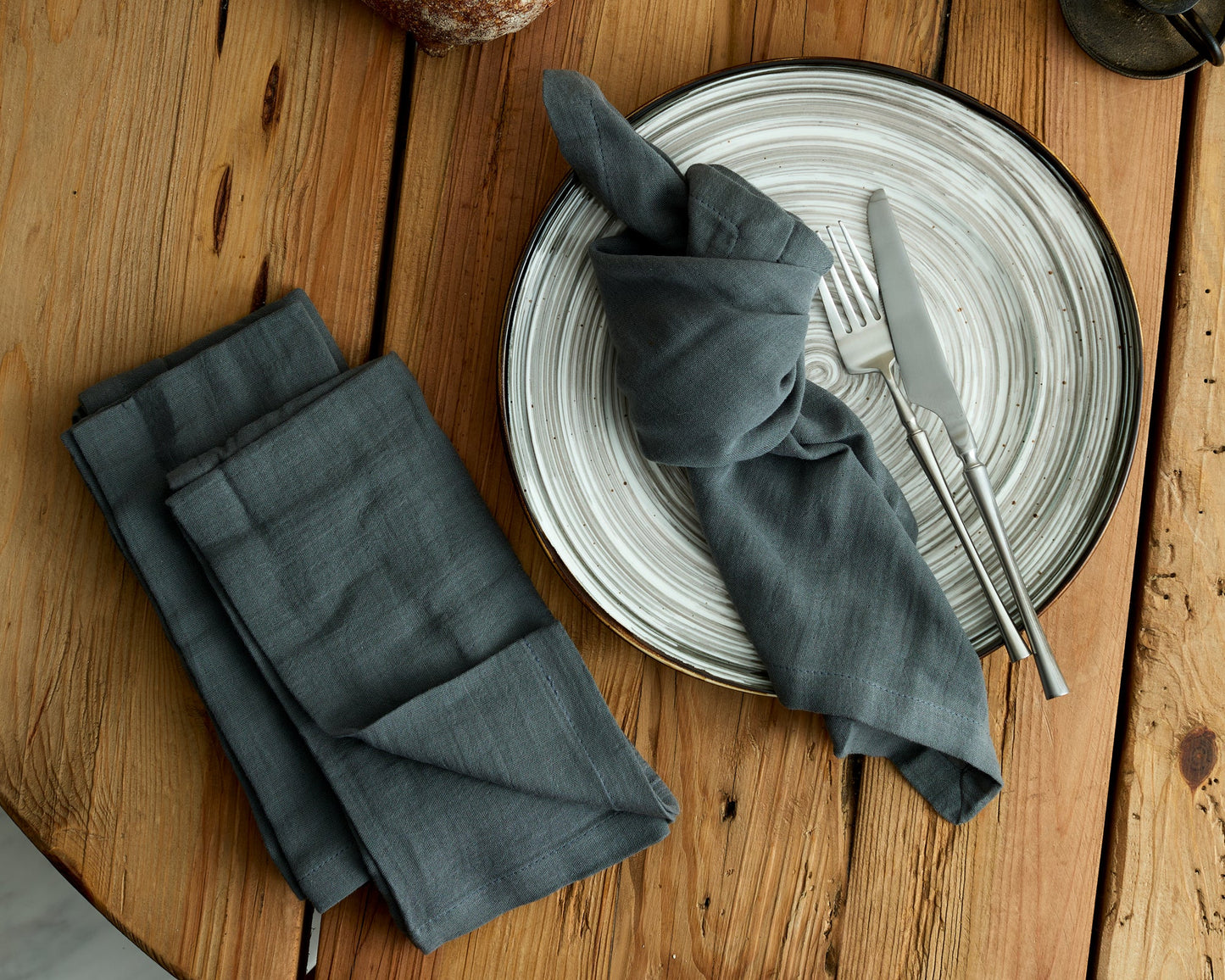 Ave Blue Muslin Cotton Table Napkin Set of 4-0